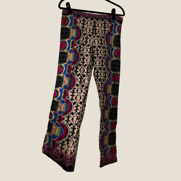 Flying Tomato Vibrant Boho Pattern Stretch Ankle Pants Size L Multicolor - Picture 2 of 9